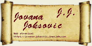 Jovana Joksović vizit kartica